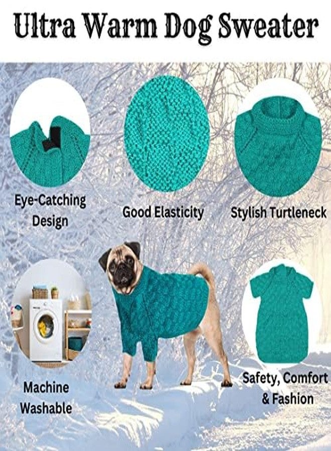 WiggleBoo Limited Edition for Pug || Classic Hand Knitted Winter Sweater/Jacket || Stylish Designed || Ultra Warm || Comfortable & Soft Fabric (Green) - Image 3
